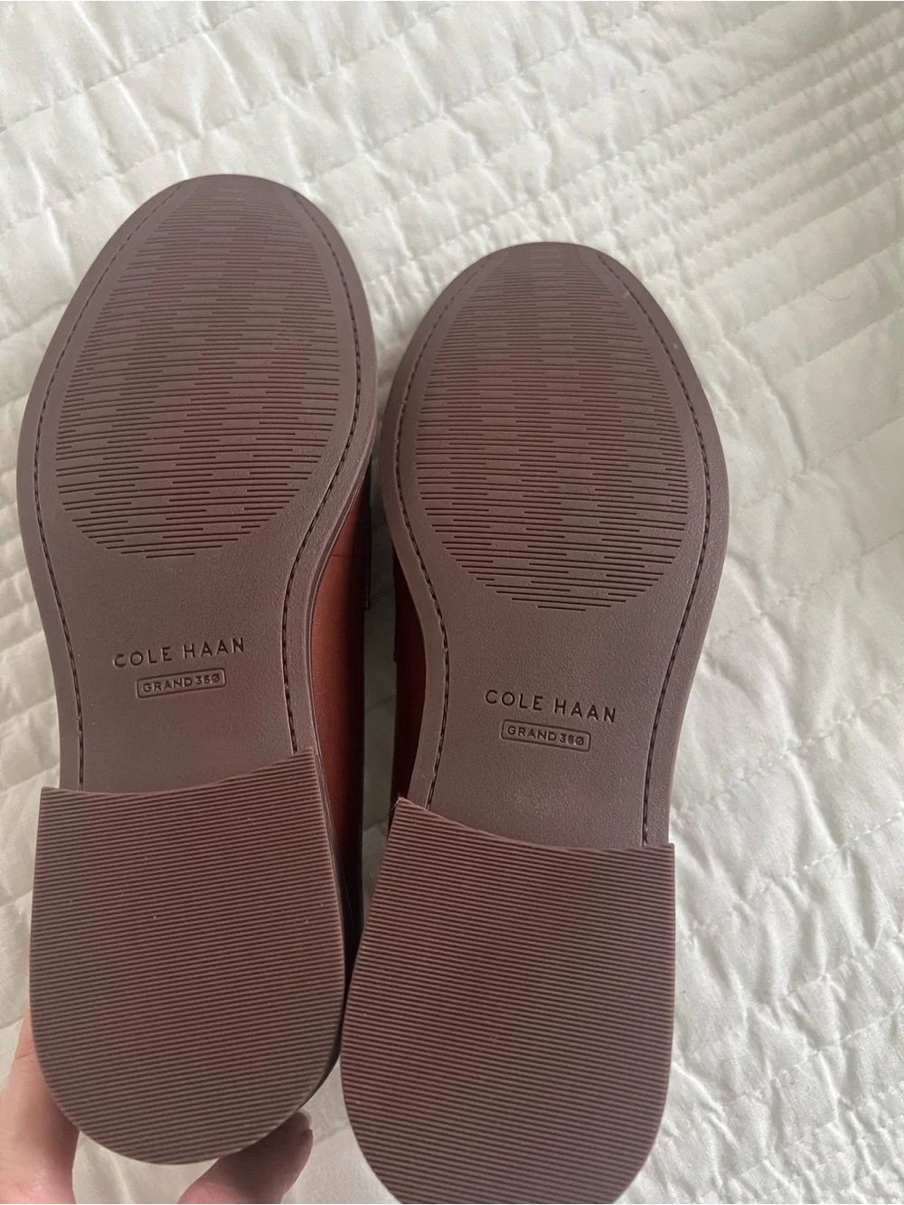 Cole Haan Stassi Mahogany Brown Leather Penny Loafers